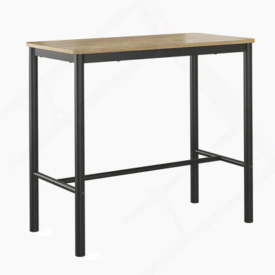 Table de bar rectangulaire à hauteur de comptoir avec pieds en métal, idéale pour divers espaces et rassemblements, offrant un support robuste et un assemblage facile.