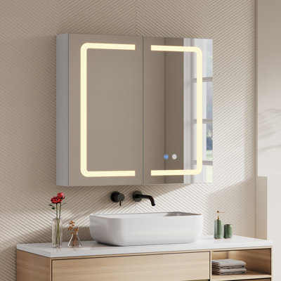 65mm W 60mm H Frameless Medicine Cabinet Mirror Fixed