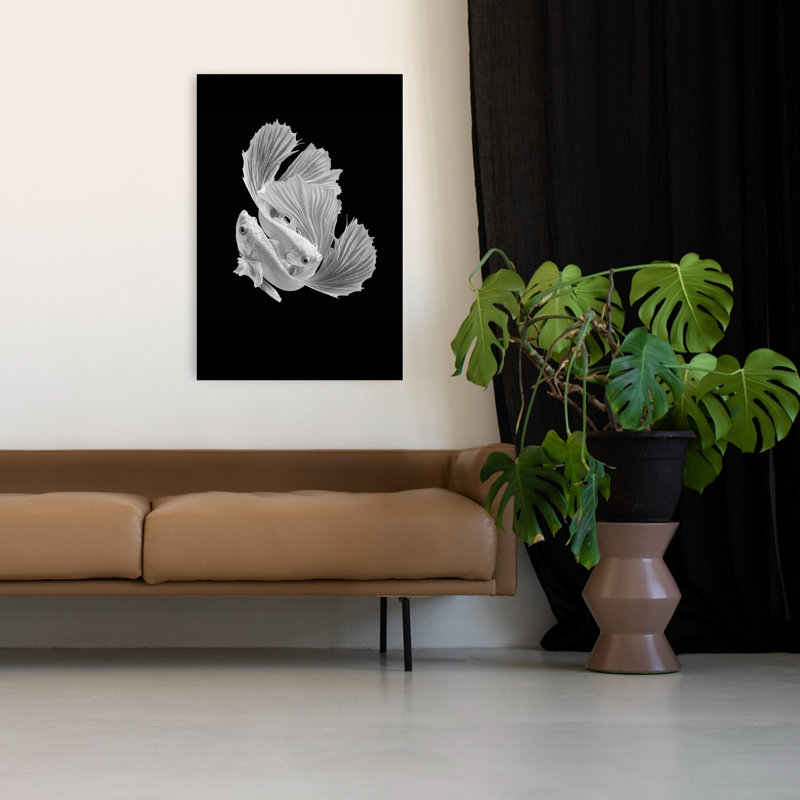 «Betta Fish Dance», impression murale élégante et minimaliste, H 48 po x l 32 po