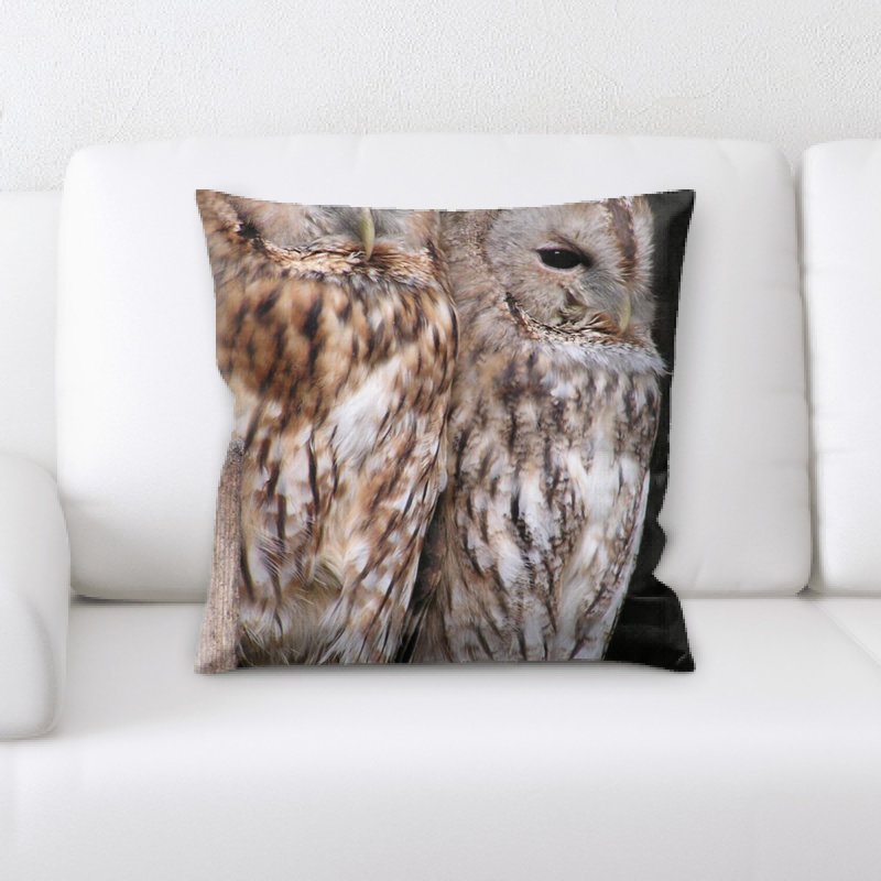 Coussin fauve hibou