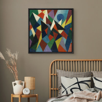 Décoration murale abstraite moderne à formes géométriques colorées, impression sur toile encadrée