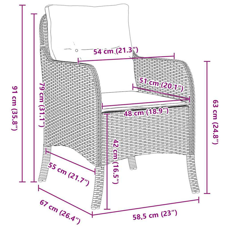 4 - Person Patio Dining Set with Square Table