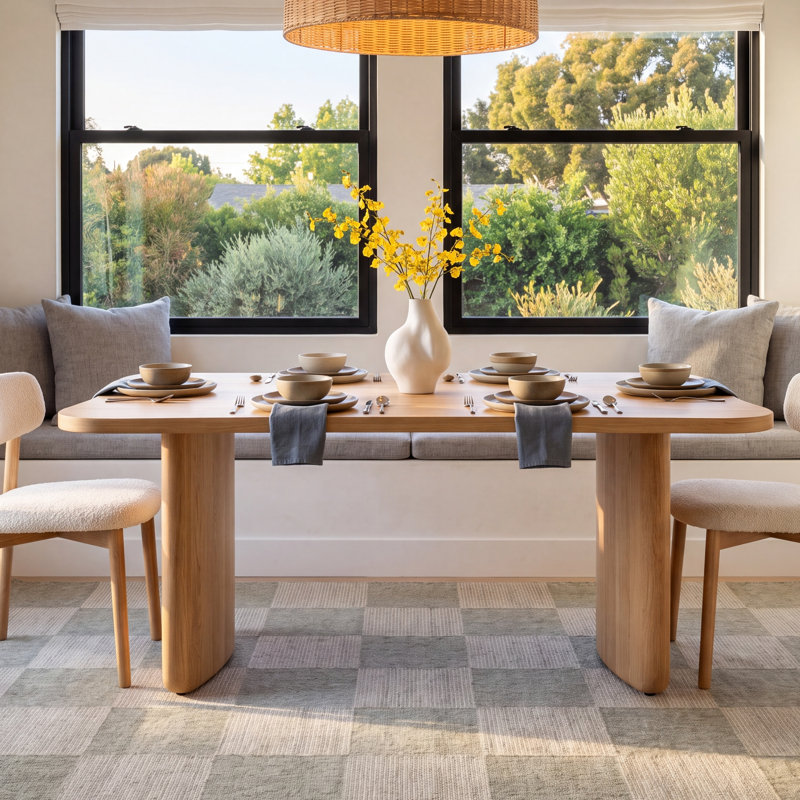 Curry Oak Solid Wood Dining Table