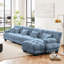 Canapé-lit Cloud, canapé-lit modulaire en chenille 4 places avec 1 repose-pieds, coussins lombaires et coussins décoratifs Cloud-117245035-125591625