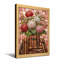 Plantes et fleurs Motif de fleurs et de livres en verre coloré-11980264-11980268-11980280