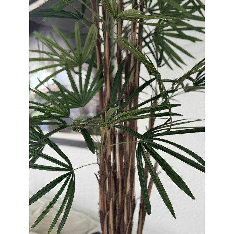 Lady Faux Palm Tree in Metal Planter