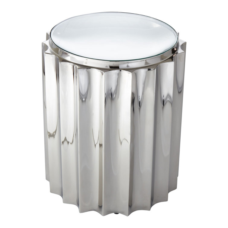Fluted Column Table-Nickel