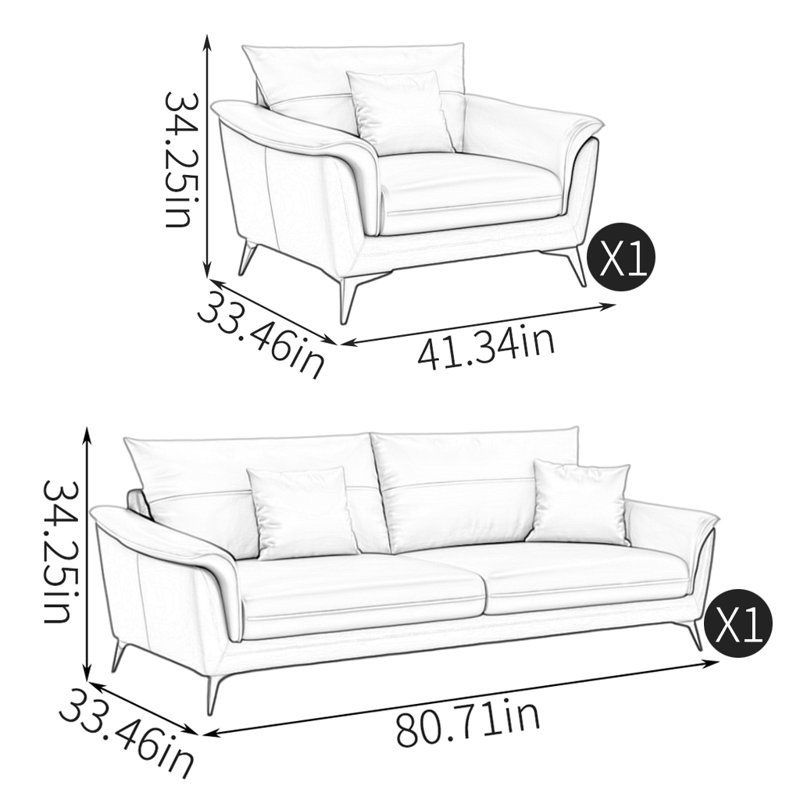 Combinaison de canapé moderne et luxueuse, Faux Cuir