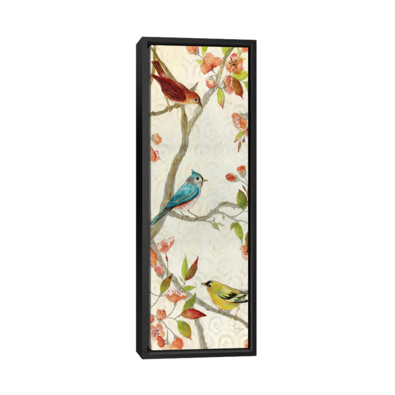 « chanson of spring », impression sur toile tendue, H 48 po x l 16 po x P 1,5 po, Toile avec cadre noir