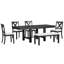 Table de salle à manger extensible Farmhouse avec repose-pieds, 4 chaises rembourrées et banc, 2 rallonges amovibles-131208234-131208237-131208238