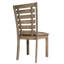 De 2 chaises de salle à manger, bois massif rustique moderne à dossier en échelle, coussin rembourré, brun grisâtre, bois facile à assembler avec motif, coussin pour la pièce