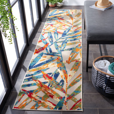 Tapis d'intérieur / extérieur à motif floral Makowski