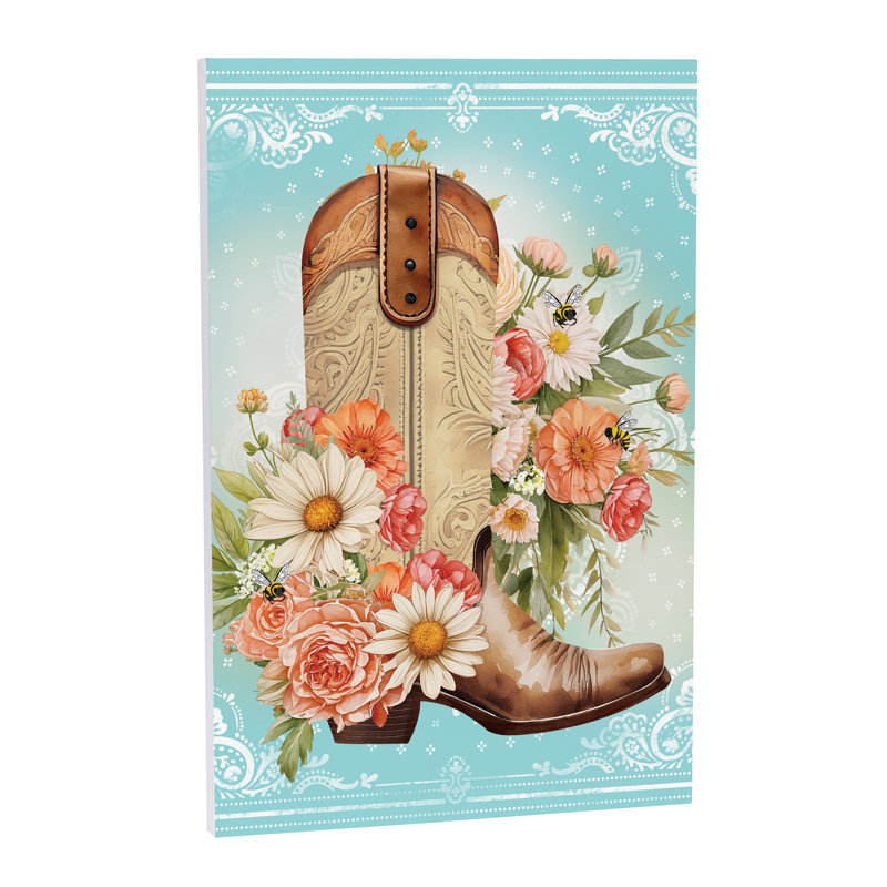 Petal & Plow Indoor Wall Decor, Cowboy Boots, 16" L x 24" H