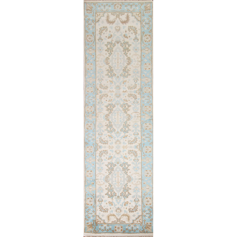 Tapis de couloir tout en laine Oushak 3 x 10