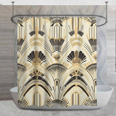 Shells Shower Curtain -  Pattern Bathroom Decor Hollywood Regency
