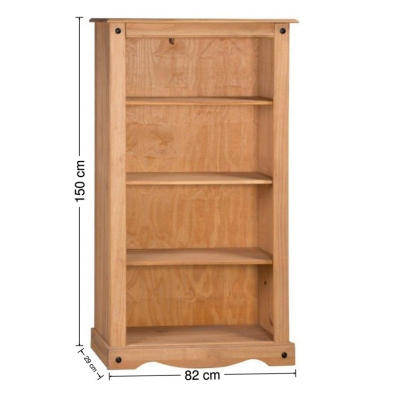 Palmea 150cm H x 82cm W Standard Bookcase, Antique Wax
