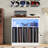Farmhouse Large Record Player Stand With Power Outlets & LED Lights, Vinyl Record Stand Hold Up To 150 Albums, Turntable Stand For Living Room, Bedroom, White-1553519821