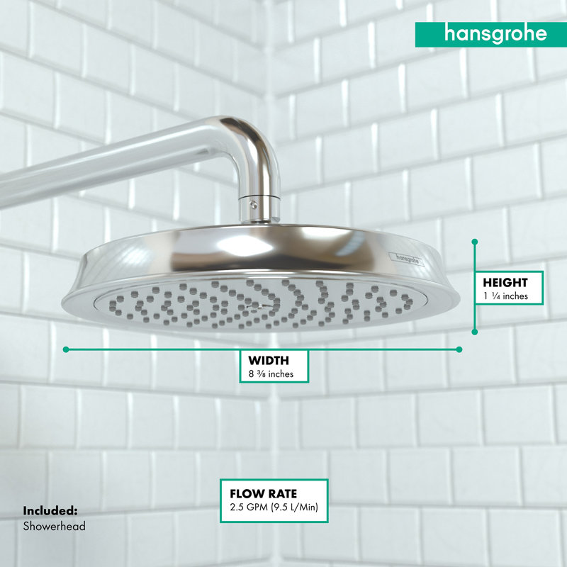 Raindance C 180 Rain Shower Head, Chrome