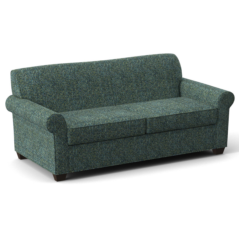 Finn 75" Rolled Arm Sofa Bed, Cafelle, Innerspring, Connelly Peacock