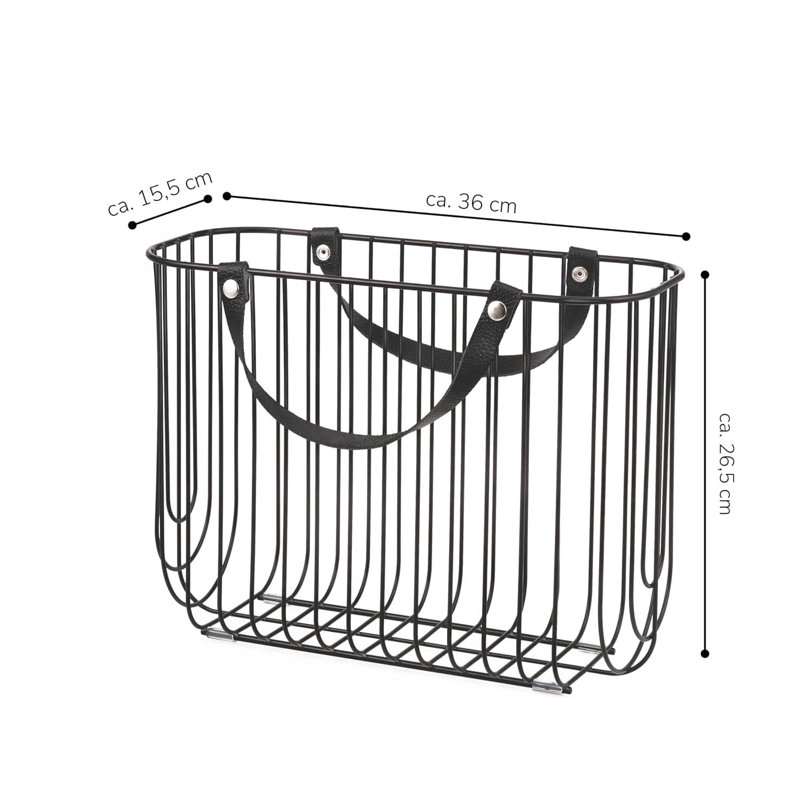 Metal Free Standing Magazine Rack, Black