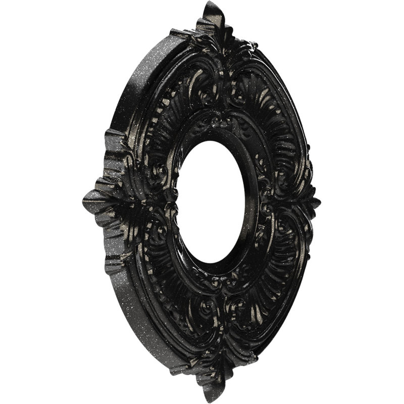 Attica Thermoformed PVC Ceiling Medallion, 10" H x 10" W x 0.75" D, Textured Metallic Galaxy