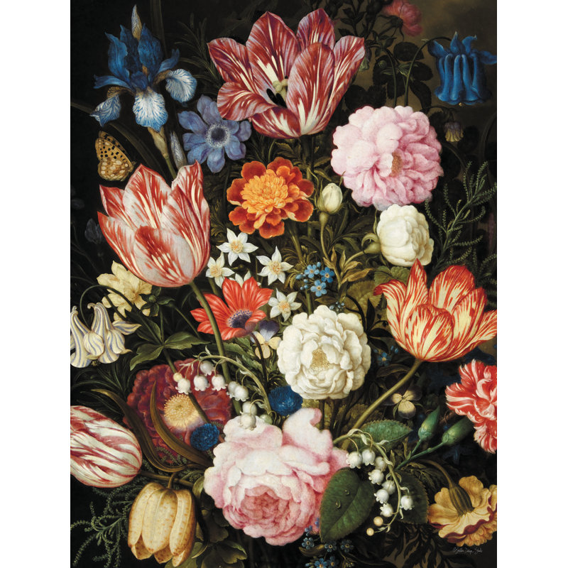 Fleurs colorées rétro, H 30 po x l 20 po x P 1,25 po