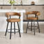 Tabouret de comptoir rembourré l 21,75 po avec repose-pieds en métal-2093207246