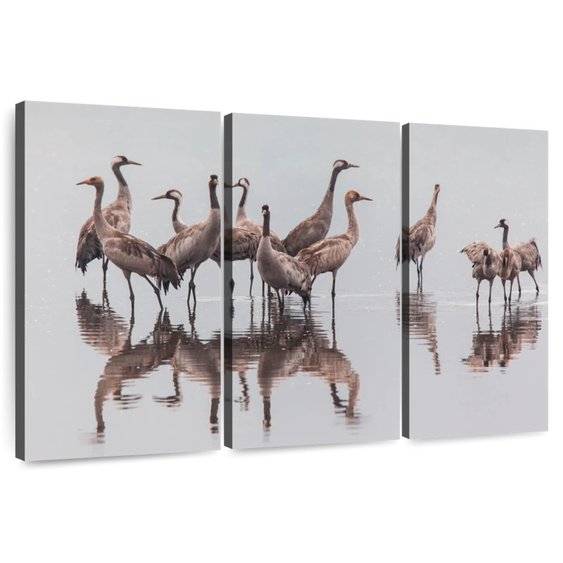 Brampt Sandhill Crane Flock, 20" H x 33" W