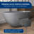59" Solid Surface Freestanding Tub,Travertine-Texture Design Oval Stone Resin Bathtub Soaking Tub With Overflow, Grey