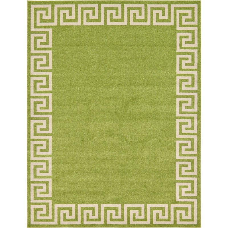 Balabak Power Loom Light Green Rug, Rectangle 3'3" x 5'3"