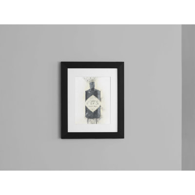 Black Gin Bottle - Single Picture Frame Print