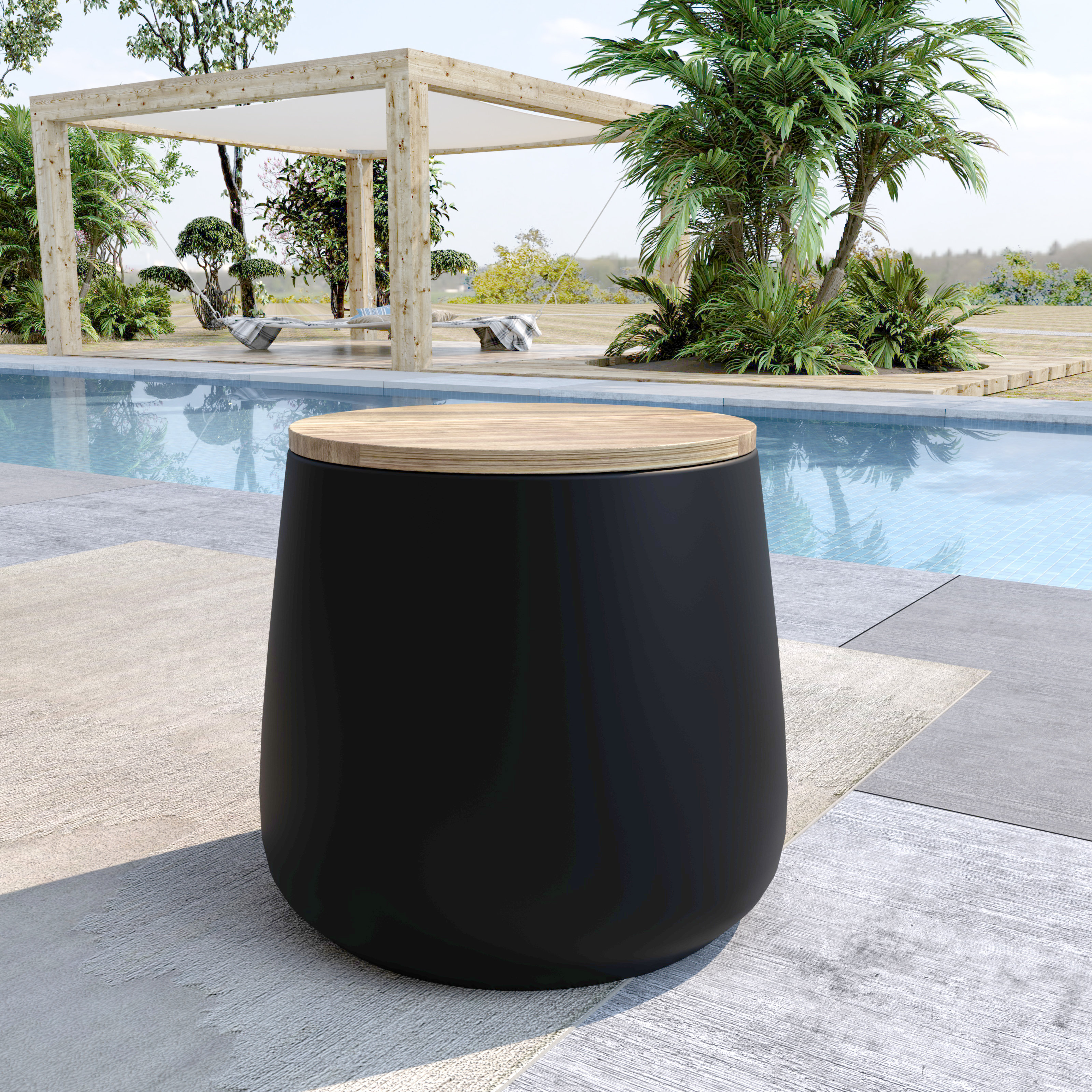 Ebern Designs Ceeva Paulownia Outdoor Table Wayfair Reviews | Side 