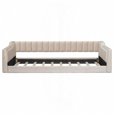 Twin XL Size Upholstery Daybed And Side Storage Pocket by Ophelia & Co.