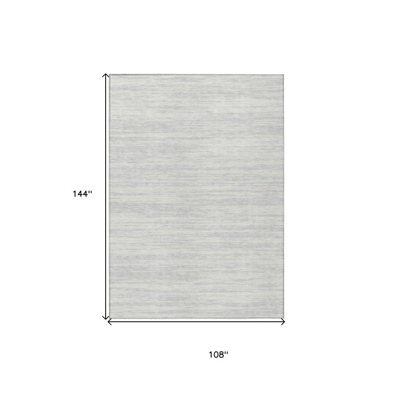 Tapis extérieur lavable abstrait argenté et ivoire 9 pi x 12 pi