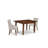 3 Piece Dining Table Set Contains a Rectangle Dining Room Table with Butterfly Leaf and 2 Doeskin Linen Fabric Parsons Chairs, Mahogany-1036318366