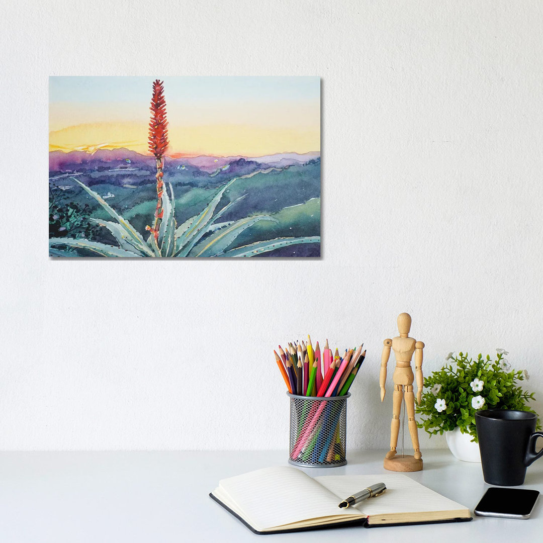Hot Poker Sunset - Topanga by Luisa Millicent - Wrapped Canvas Painting