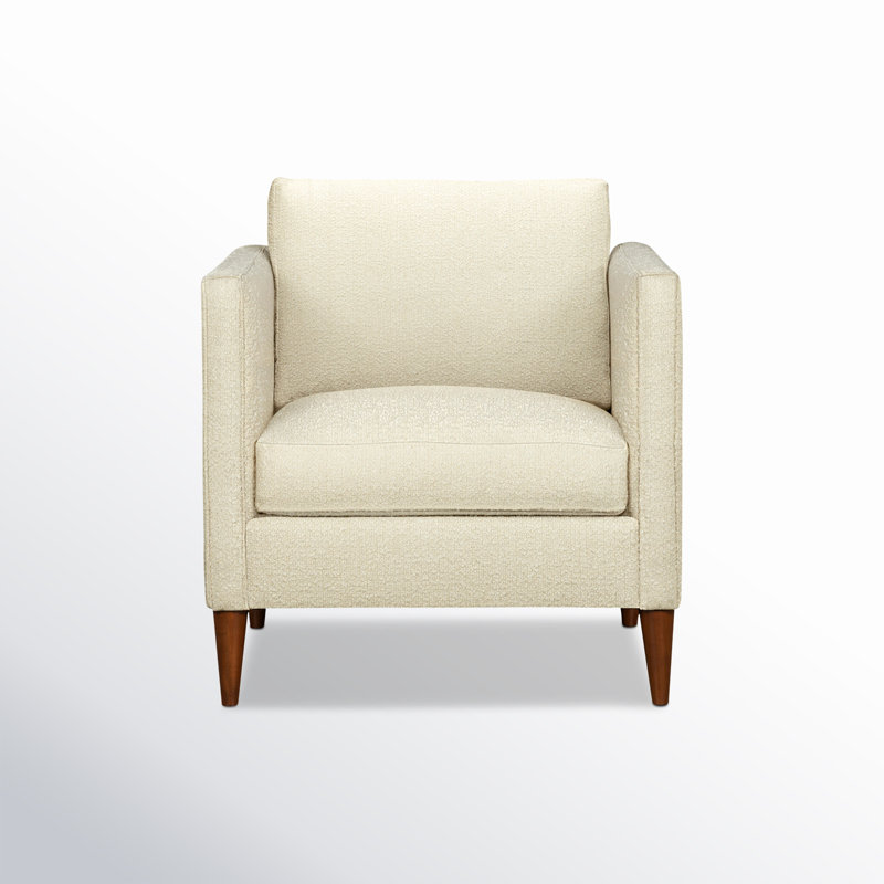 Clifford Upholstered Custom Armchair, Davis Pearl Performance Bouclé
