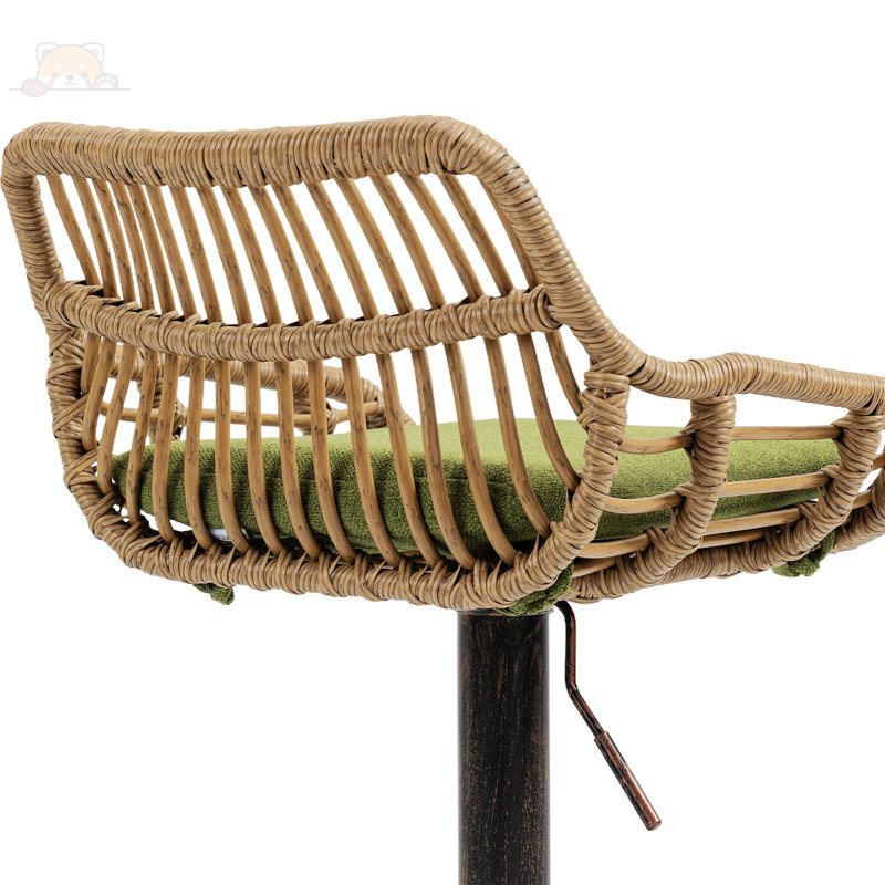 Gallinas 19.29'' Wide Swivel Armless with Footrest, Green