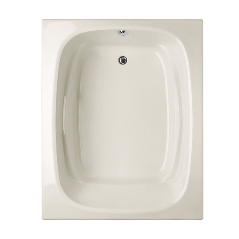 Designer Alexis 60" x 48" Soaking Acrylic Bathtub, Biscuit, Polished Chrome