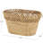 Elberson Cole And Grey Seagrass Handmade Woven Oval Storage Basket With Zig Zag Patterned Rim