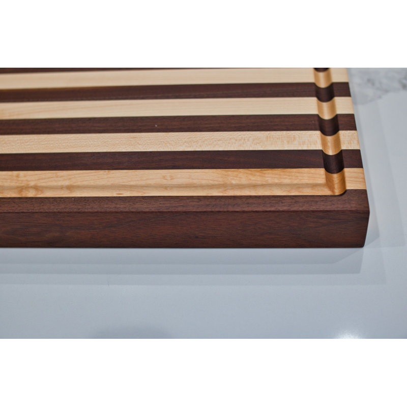 Solid Walnut And Maple Stripes Design Cutting Board