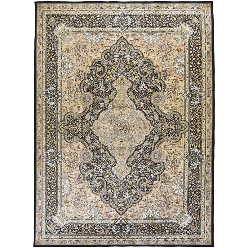 Coldiron Damask Hand Woven Area Rug, Rectangle 140 x 200cm