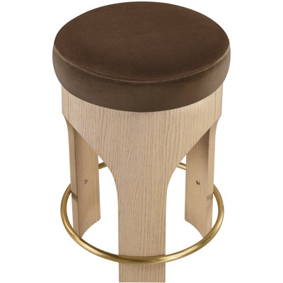 Tabouret de comptoir rembourré en velours Bocceli