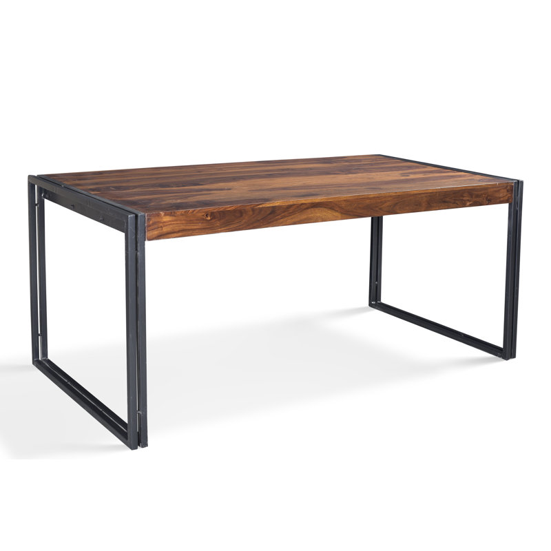 Table de salle à manger à tréteaux en bois massif Almodovar de Loon Peak, Bois de sheesham, H 30 po x L 71 po x l 35,5 po