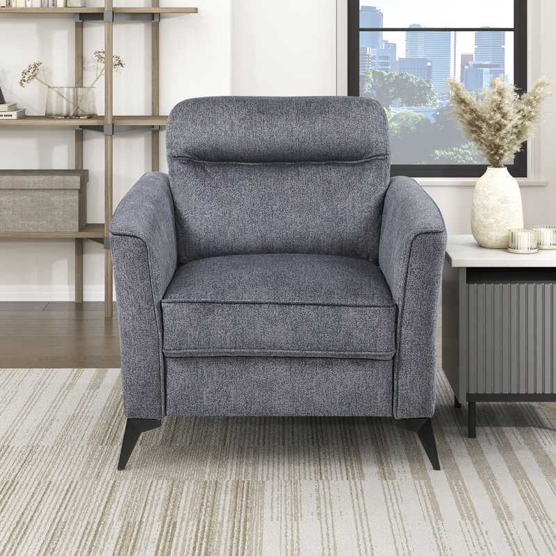 Misa 35" Modern & Contemporary Flared Arms Chair - Microfiber Upholstery Chair, Plush Foam Padded Cushions