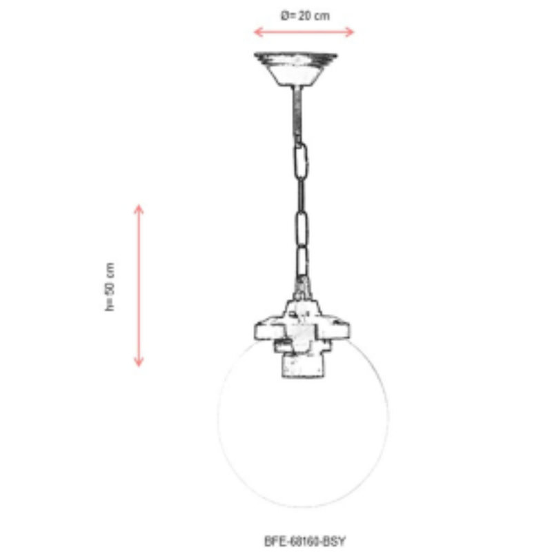 Luminaire sphère suspendu 1 lumière Vallejo