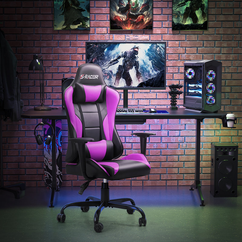 Homall High-Back Adjustable Reclining Ergonomic Faux Leather PC & Racing Game Chair, Purple