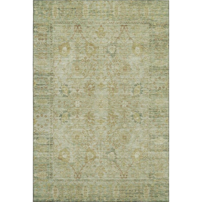 Premium Machine Washable Wayne AMF1106 Global Rug, Rectangle 9' x 12'