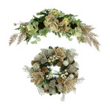 Holiday Bundle Including A Magnolia Wreath And Swag Garland