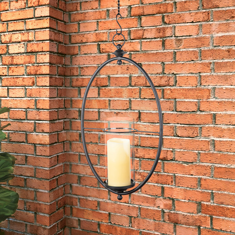 Iron Wall Sconce, 21.4" H x 12" W x 4.3" D